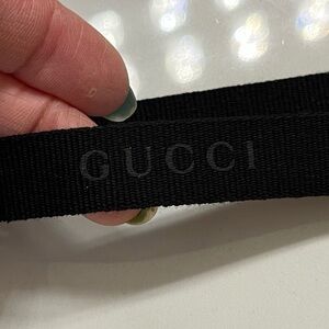 Authentic Gucci Black Logo Woven Ribbon